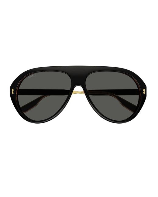 Gucci Black Gg1515S Linea Lettering Sunglasses for men