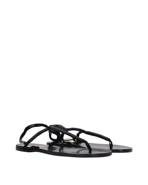 Isabel Marant Black Leather Tie Sandals
