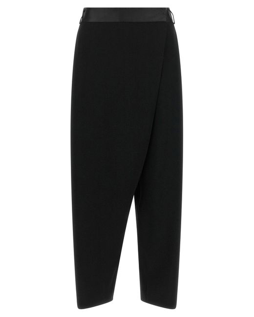 Alberto Biani Black Asymmetrical Wrap-Front Trousers