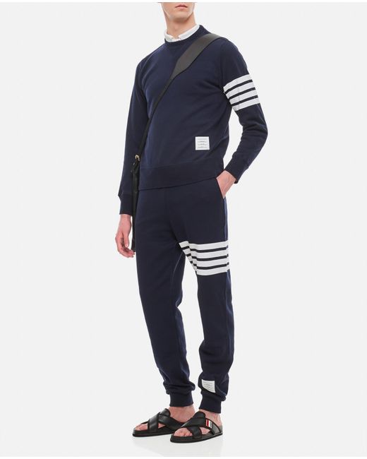 Thom Browne Blue Classic Loopback 4-Bar Sweatpants for men