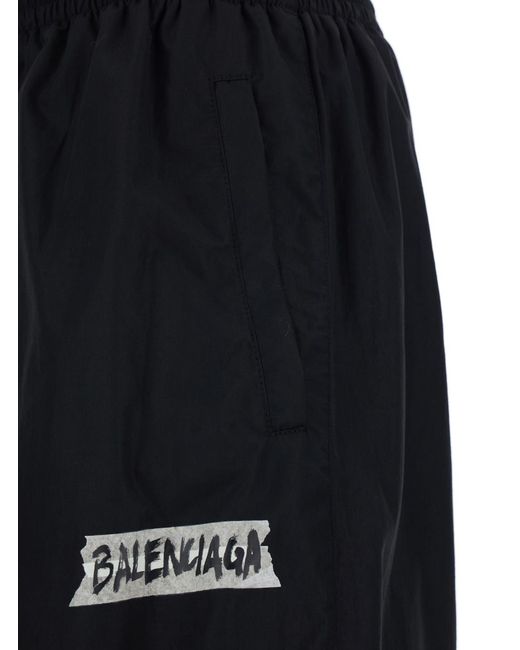 Balenciaga Blue Pants Cotton-Blend Trousers for men