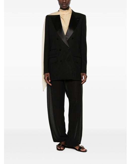 Tom Ford Black Jacket Double-Breasted Wool