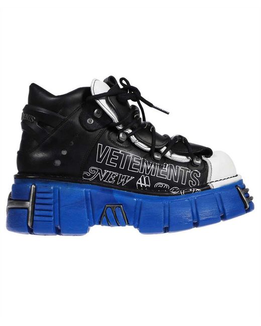 Vetements Blue Leather Platform Sneakers
