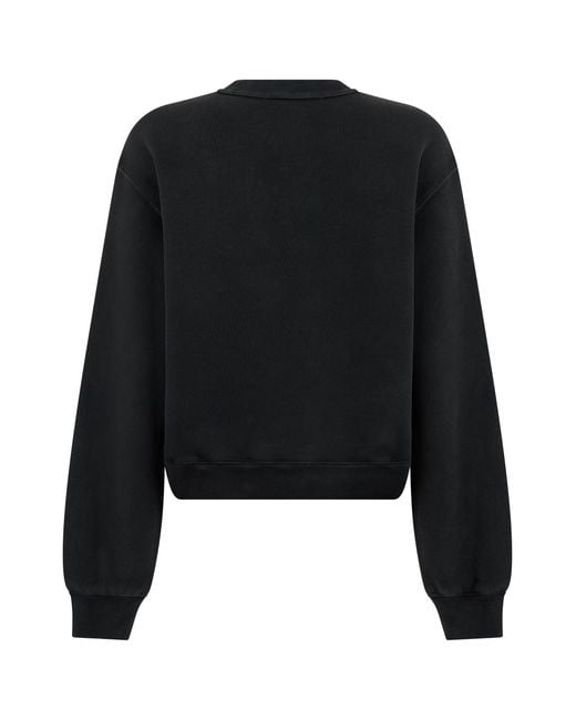 Alexander Wang Black Crewneck Sweatshirt Cotton Sweatshirts