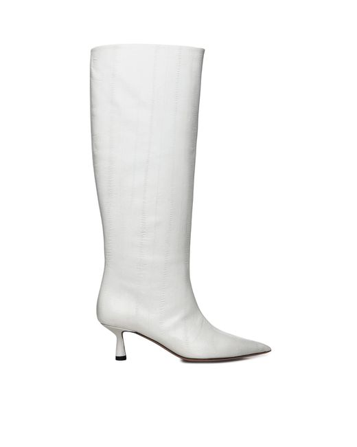 Giuliano Galiano White Boots Eelskin