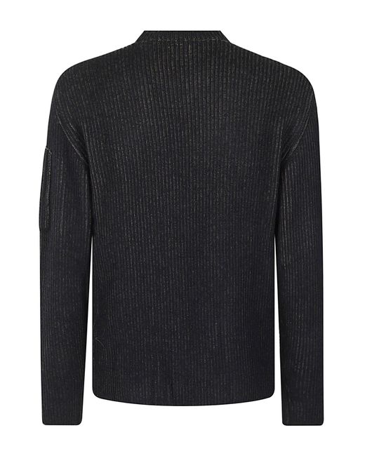 C P Company Black Maglia Fleece Knit Costine for men