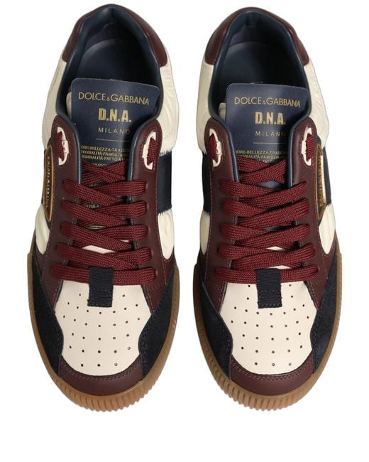 Dolce & Gabbana Red Leather Miami Low Top Sneakers Shoes Cotton Nylon Viscose Calf for men