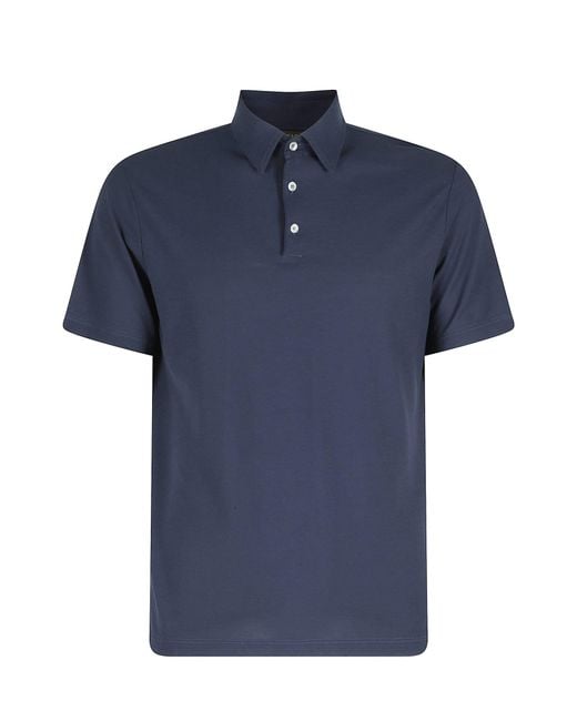 Zanone Blue Polo Mm Ice Cotton for men