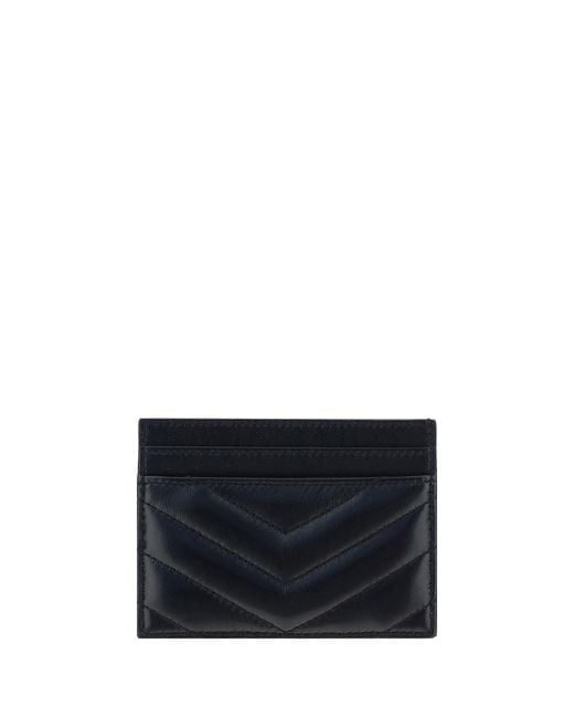 Saint Laurent Blue Lambskin Card Holder