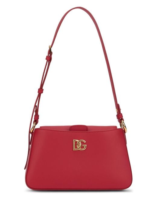 Dolce & Gabbana Red Shoulder Phone Bag Calfskin
