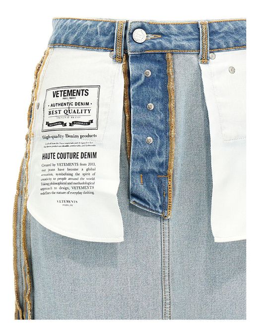 Vetements Blue Inside-Out' Skirt