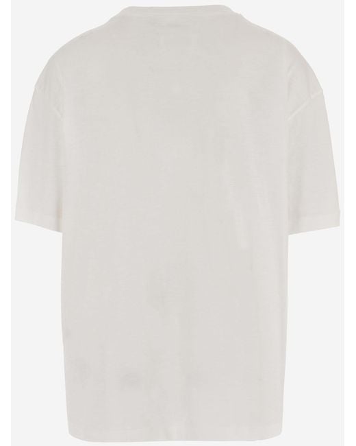 Maison Margiela White Cotton T-Shirt With Logo T-Shirts for men