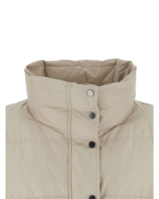 Brunello Cucinelli Gray Puffer Jacket Cotton