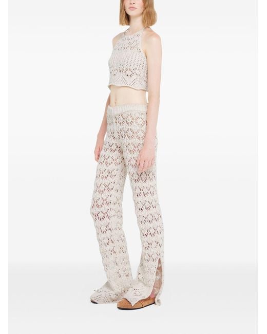 Alanui White Lagoon Romance Cotton Trousers