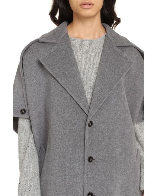 Bottega Veneta Gray Wool And Cashmere Coat