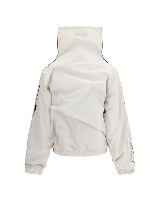 ALAINPAUL White High Collar Jacket Polyamide
