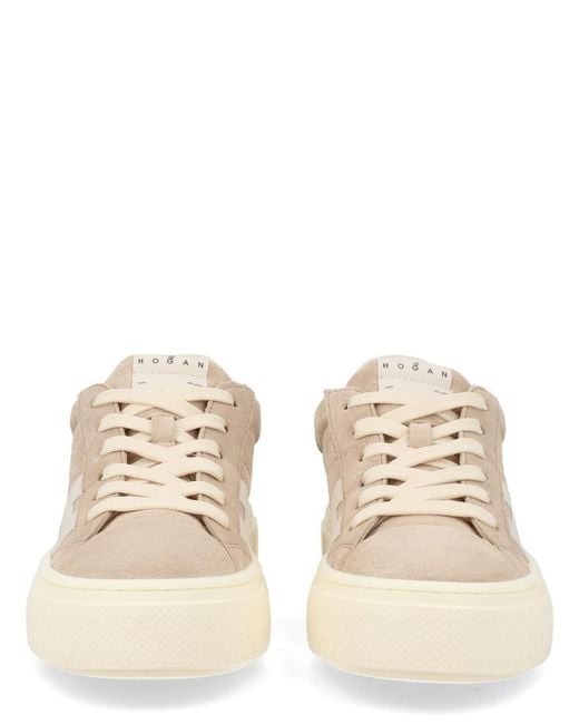 Hogan Natural Sneakers Crosswind Calf Leather Trainers