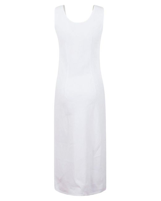Max Mara White U-Neck Sleeveless Dress
