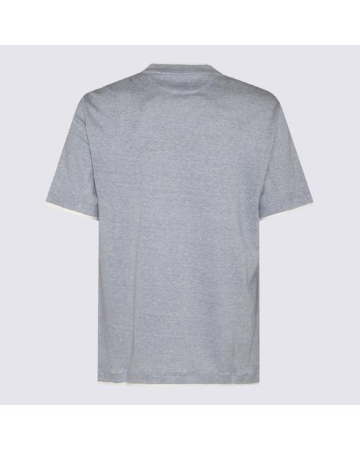 Brunello Cucinelli Gray Cotton T-Shirt for men
