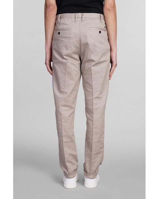 Emporio Armani Natural Pants In Beige Cotton for men