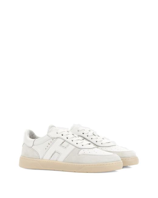 Hogan White Cool Basket Leather Sneakers