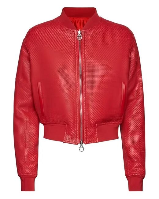 Ferragamo Red Zip-Up Jacket