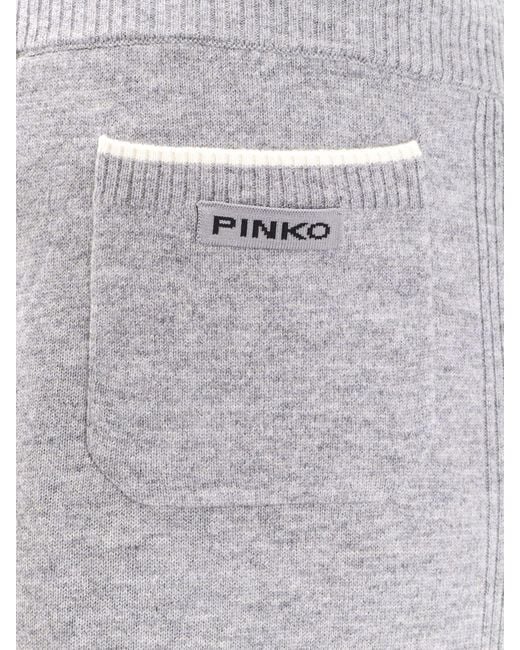 Pinko Gray Veraguas Wool And Cashmere Trousers