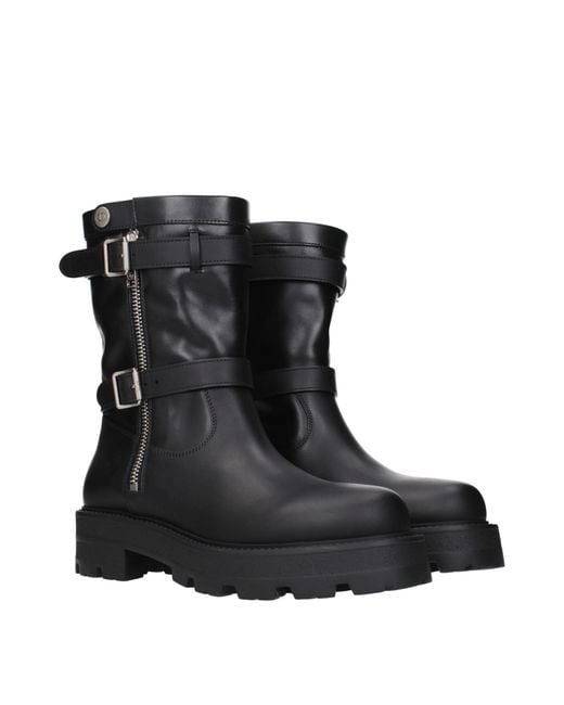 Dior Black Leather Ankle Boots
