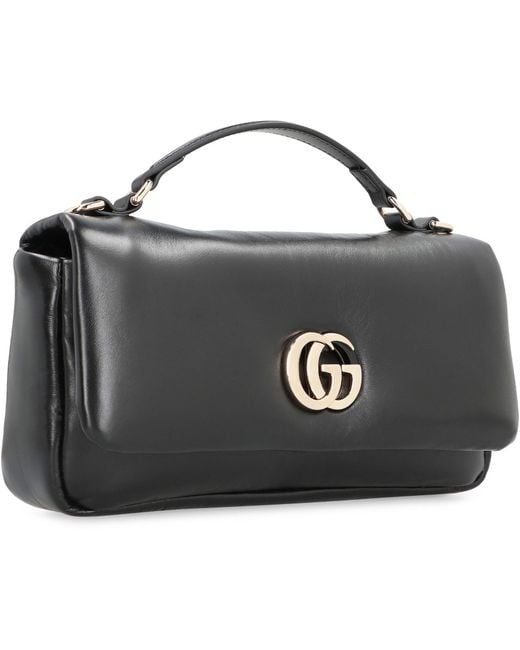 Gucci Black Small Leather Flap Handbag Lamb Handbags