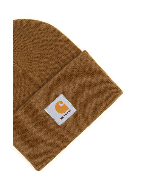 Carhartt Natural Beanie Hat With Logo Patch for men