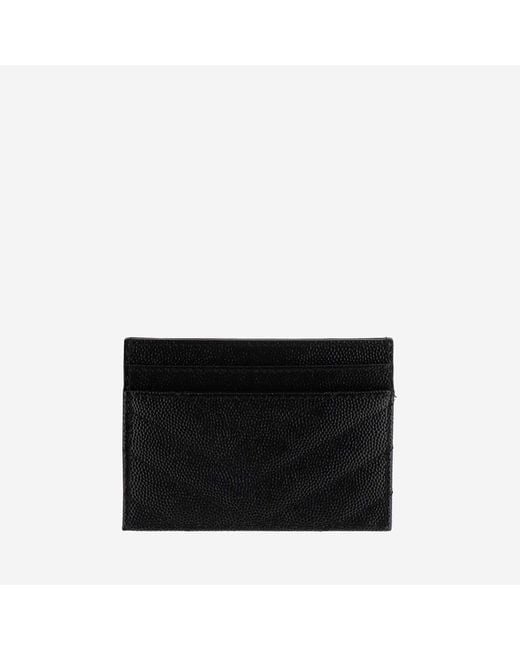 Saint Laurent Black Card Holder Cassandre Matelassé Leather Wallets & Purses