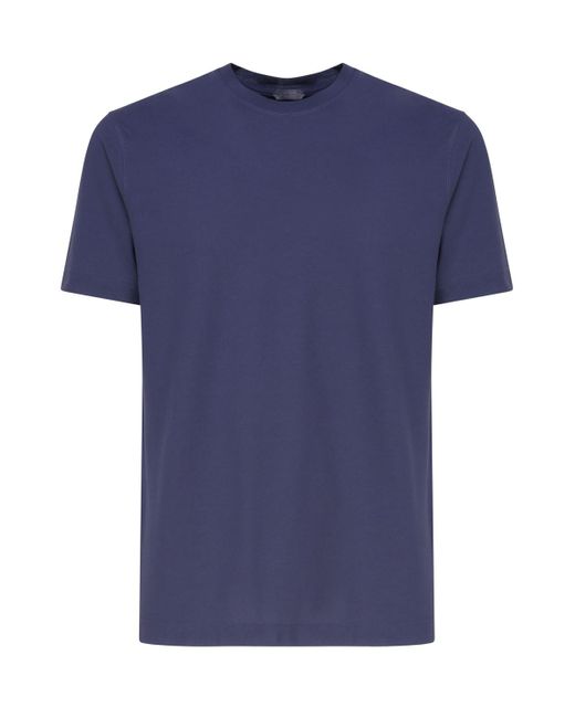 Zanone Blue Cotton T-Shirt for men