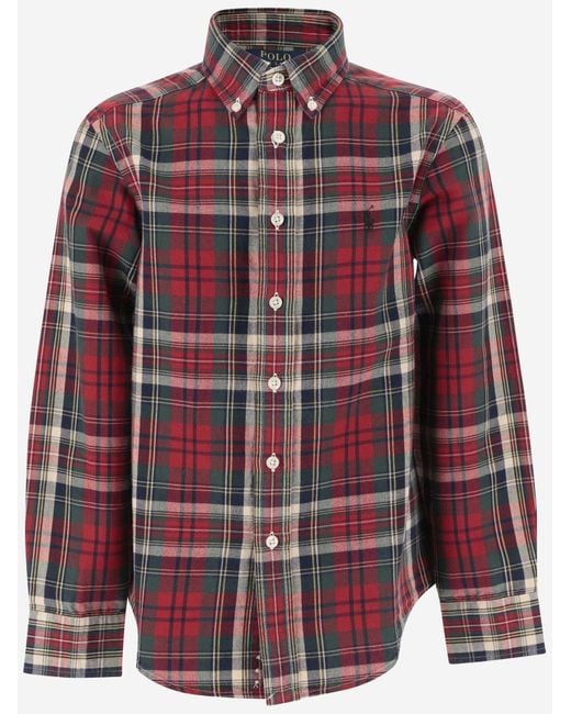 Polo Ralph Lauren Red Cotton Shirt With Check Pattern for men