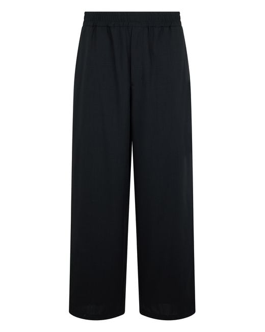 AMI Blue Tailored Trousers With Elastic Waist Virgin Wool for men
