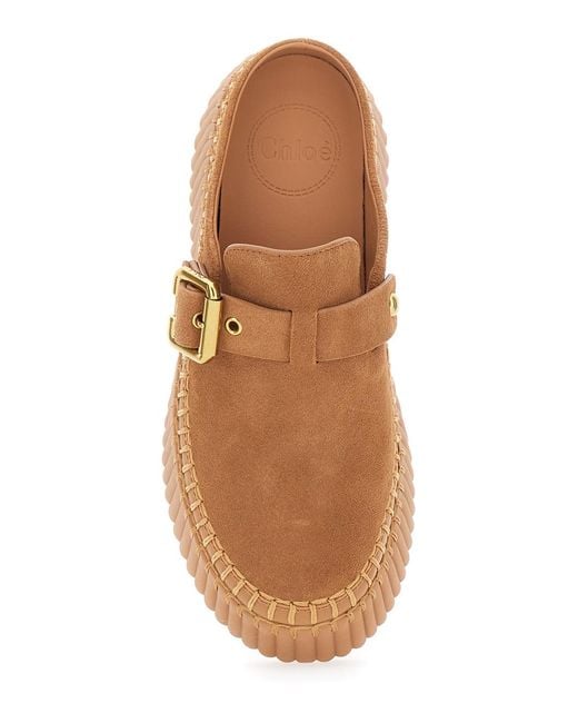 Chloé Brown Mules Nama Suede Leather