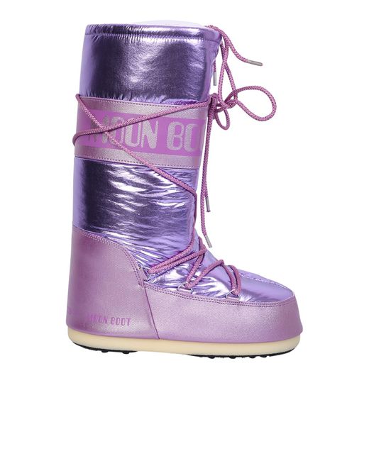 Moon Boot Purple Icon Metallic Boots