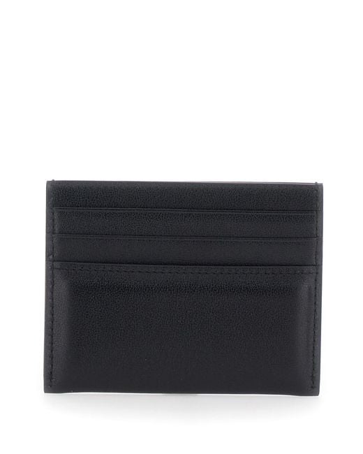 Givenchy Black Card Holder Calf Leather Accessory for men