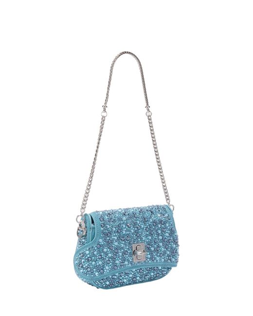 Ermanno Scervino Blue Light Audrey Bag With Crystals