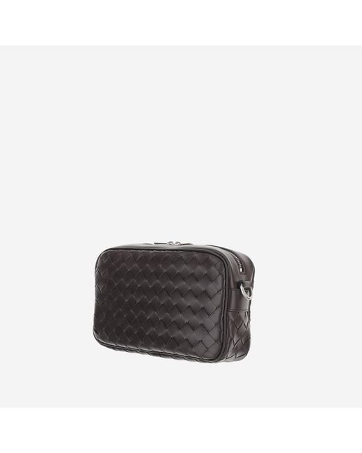 Bottega Veneta Gray Leather Shoulder Bag, Woven Calfskin Bags for men