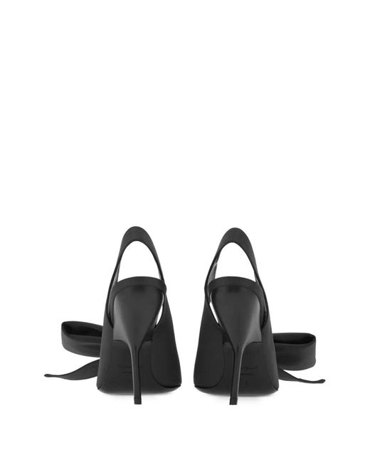 Ferragamo Black Ferragamo 105Mm Bow Slingback Pumps