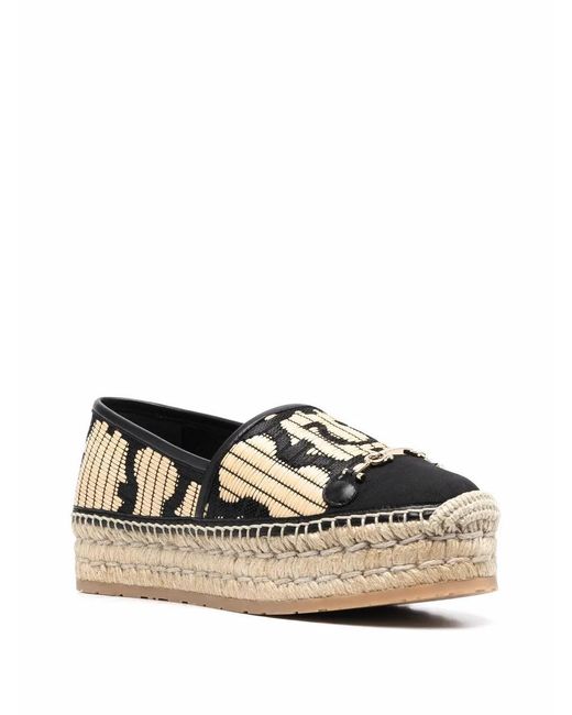 Ferragamo Brown Logo Embroidered Espadrilles