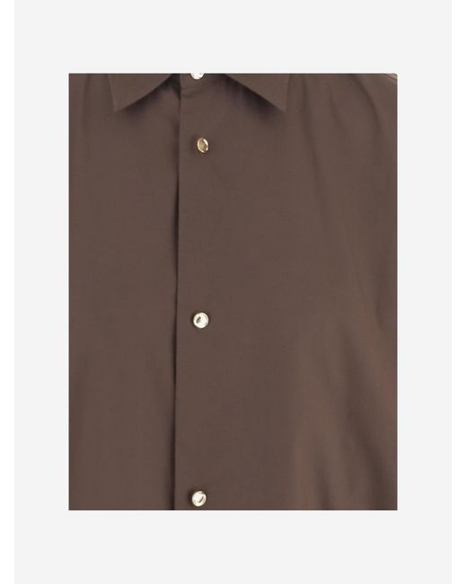 DARKPARK Brown Oversized Stretch Cotton Shirt