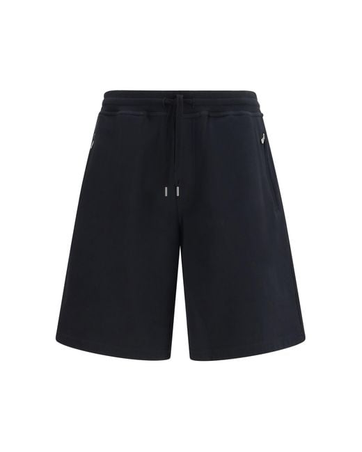 Brunello Cucinelli Blue Cotton Jogging Shorts Cotton; Polyamide Bermuda for men