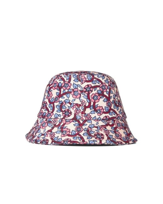 Isabel Marant Multicolor Haley Floral Print Logo Bucket Hat