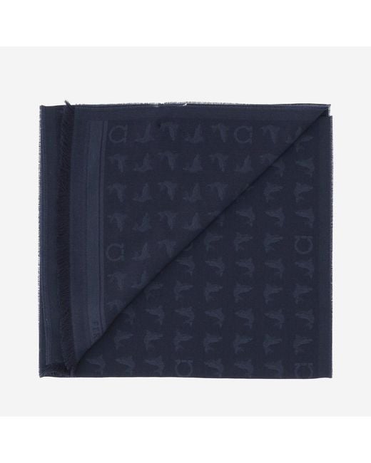Ferragamo Blue Scarf Wool for men