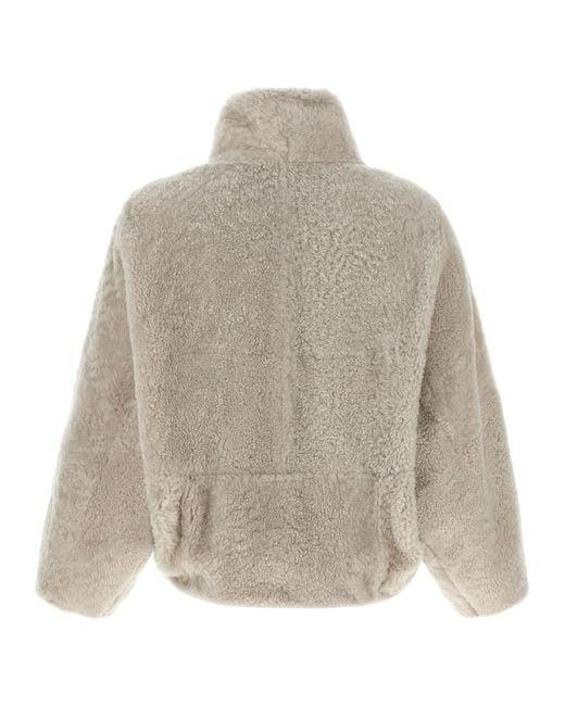 Brunello Cucinelli Natural Lamb Leather Full-Length Jacket Clothing