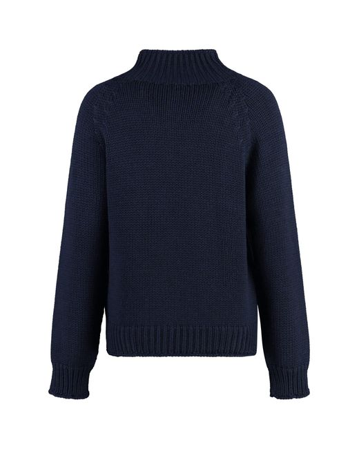 Fabiana Filippi Blue Wool Turtleneck Sweater