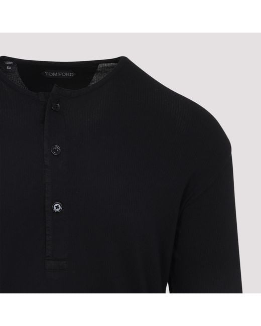 Tom Ford Blue Henley T-Shirt for men