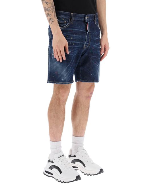 DSquared² Blue 'marine' Denim Shorts for men