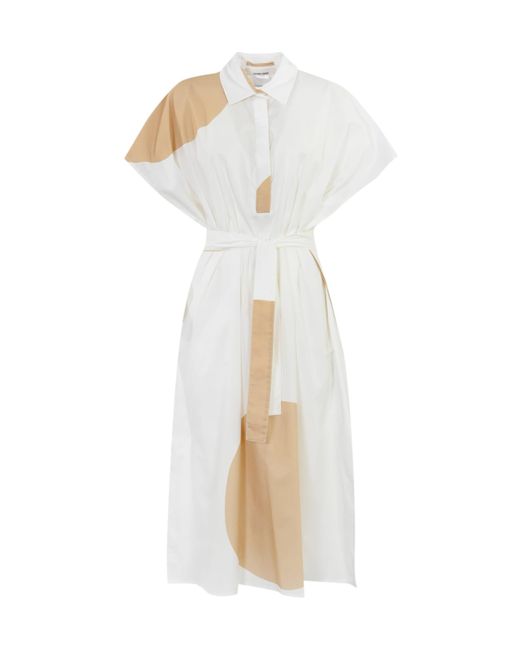 Liviana Conti White Poplin Dress With Print